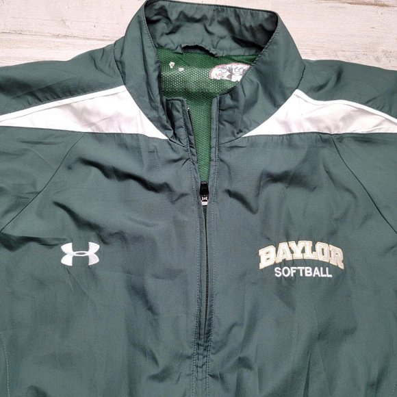 Under Armour Baylor SOFTBALL Univ. Bears Full Zip Track Windbreaker Jacket LG - Picture 2 of 9